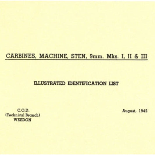Carbines, Machine Sten, 9mm MKS I, II & III